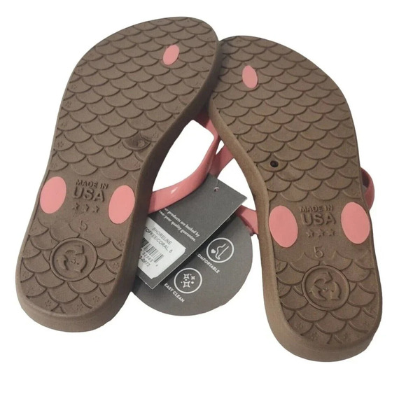 Okabashi Shoreline Toffee Brown Coral Thong Flip Flops Women Size 5 Beach Vacay - Picture 6 of 6